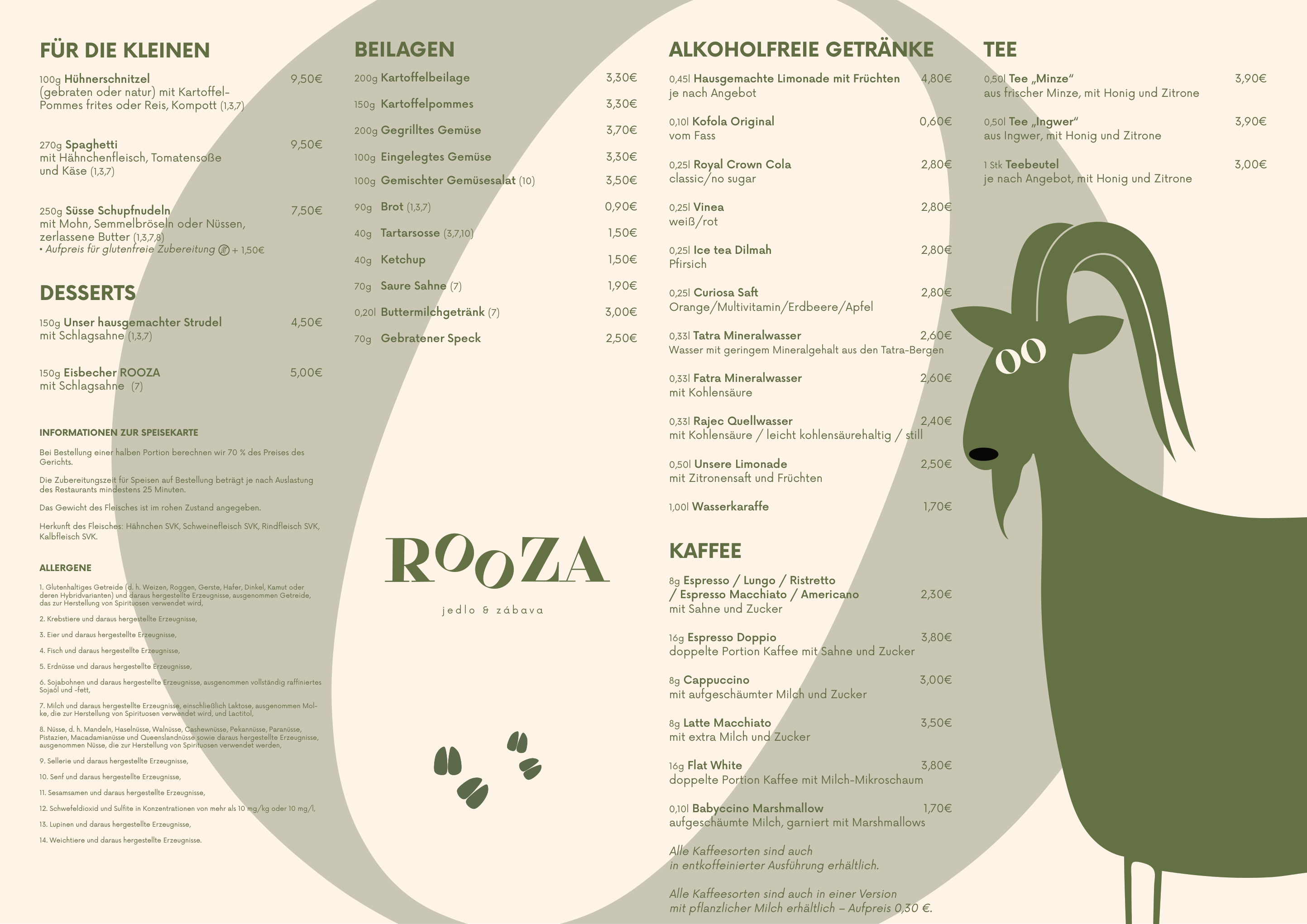 German menu Rooza 2026, page 1