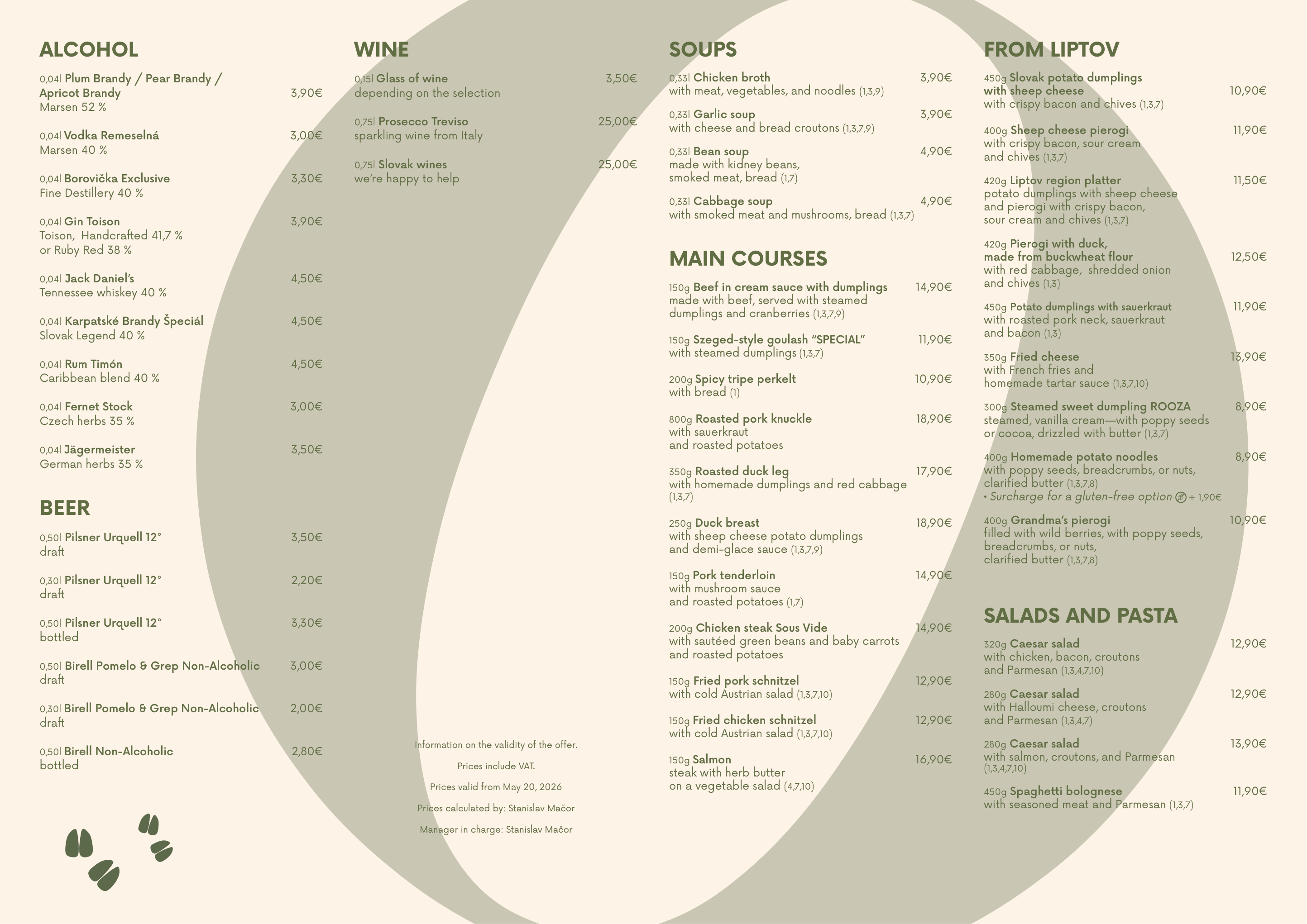 English menu Rooza 2026, page 2