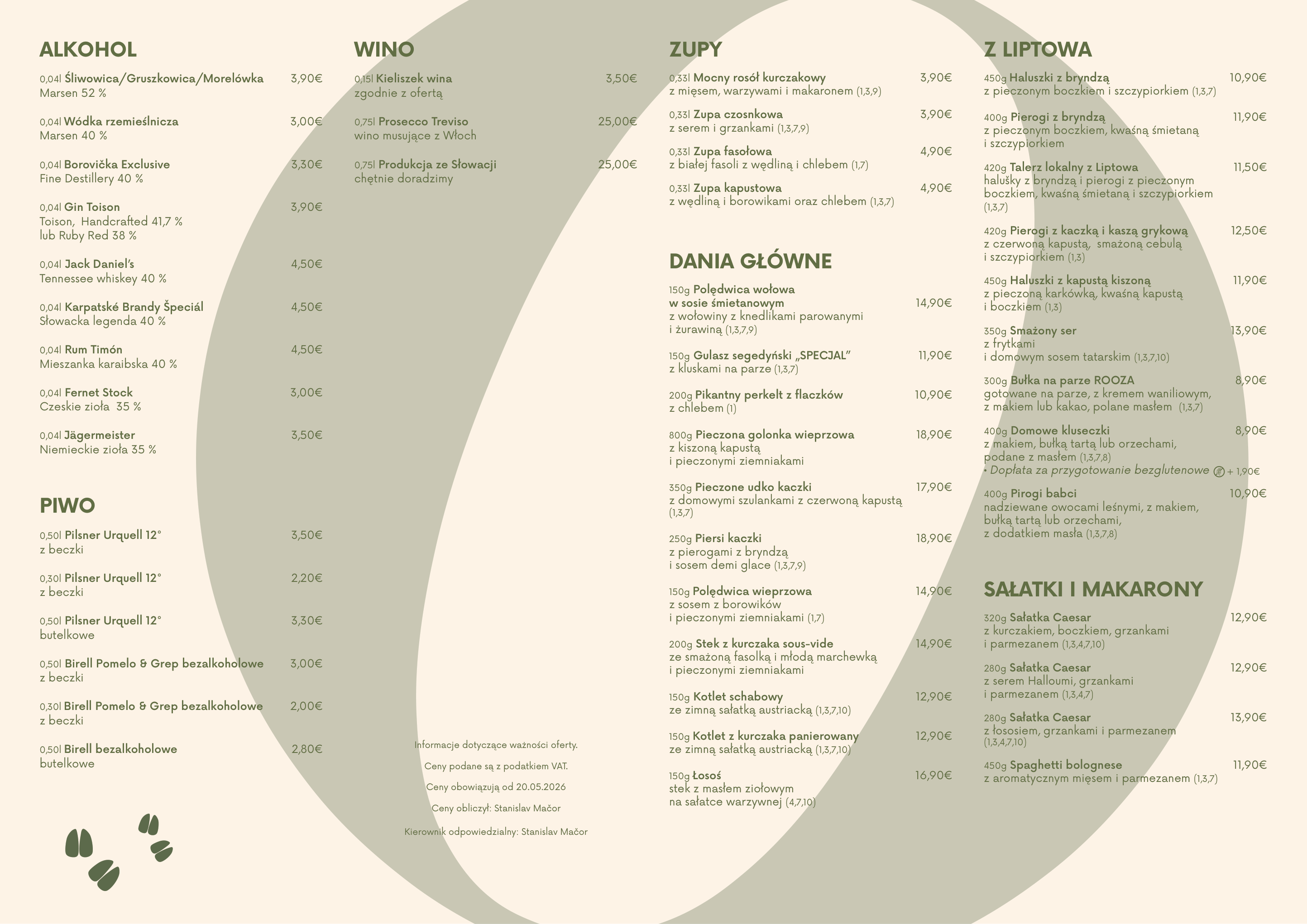 Polish menu Rooza 2026, page 2